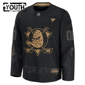 Anaheim Ducks Dresy Personalizované Fanatics Military Appreciation Practice 2024-25 Černá - Dětské
